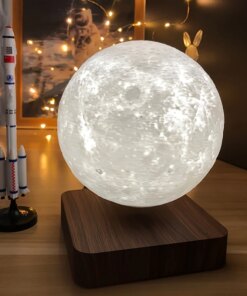 Levitating Moon Lamp, Magnetic Floating Moon Lamp Spinning Luna Night Light with 3 Color Modes, for Home Office Desk Decor,