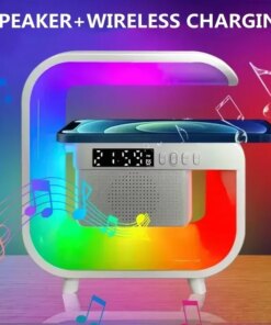 Wireless Charger Station Desk Lamp Night Light Alarm Clock Bluetooth Speaker For iPhone Samsung Xiaomi Fast Charging Stand Pad