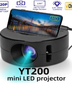 YT200 Smart Projector Auto Focus Android LED HD Projetor Supports Decoding 1080P Videos Home Cinema Outdoor Portable