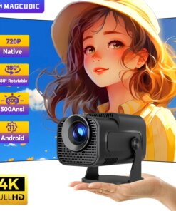 Magcubic HY320 Mini Newly Native 720P Android 11 4K Projector 300ANSI Wifi6 BT5.0 Cinema Outdoor Portable 180° Rotable Projector