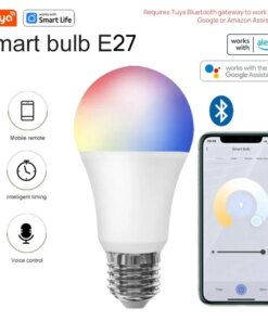 Tuya E27 Smart Light Bulb, 9W 220-240V, RGBW LED Color Changing Bulbs, Tuya Smart&Smart Life APP Control,APP Dimmable Music Sync