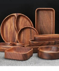 South American Walnut Fruit Platter Solid Wood Dried Fruit Snack Plate  Salad Bowl Wooden Basin Large Dinner Plate
