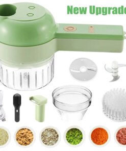 USB Wireless Vegetable Slicer Cutter 4 In 1 Electric Garlic Masher Food Chopper Meat Grinder Machine kitchen Handheld 자동야채슬라이서