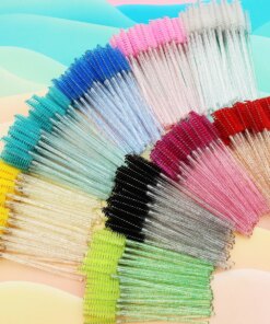 50Pcs Crystal Eyelashes Brush Comb Disposable Eye Lashes Extension Mascara Wands Makeup Professional Makeup Beauty Tool