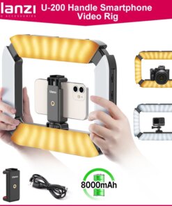 Ulanzi U200 Rechargable Smartphone Video Rig Vertical Shooting LED Ring Light LED Video Light DSLR Smartphone Handle Vlog Grip